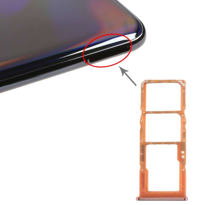 For Galaxy A70 SIM Card Tray + SIM Card Tray + Micro SD Card Tray (Blue)