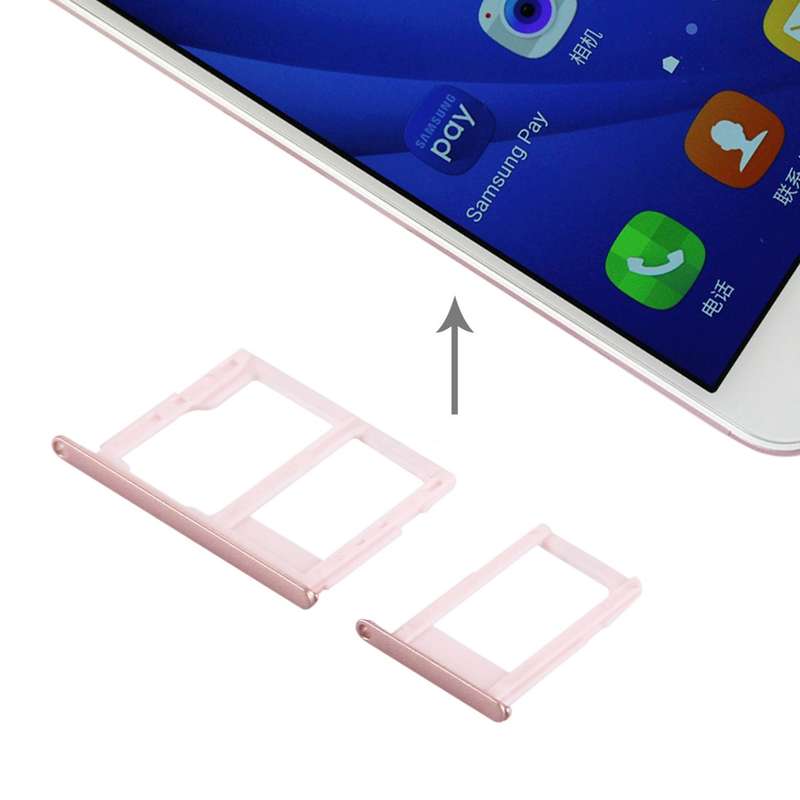 For Galaxy J5 Prime / G570 & J7 Prime / G610 SIM Card Tray + Micro SD & SIM Card Tray (Gold)