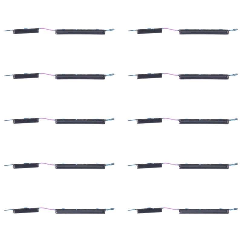 For Samsung Galaxy A04e SM-A042F 10pcs Power Button and Volume Control Button (Black)