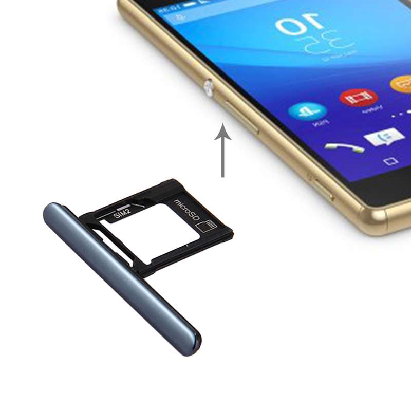 Micro SD / SIM Card Tray + Card Slot Port Dust Plug for Sony Xperia XZ Premium (Dual SIM Version)(Bl