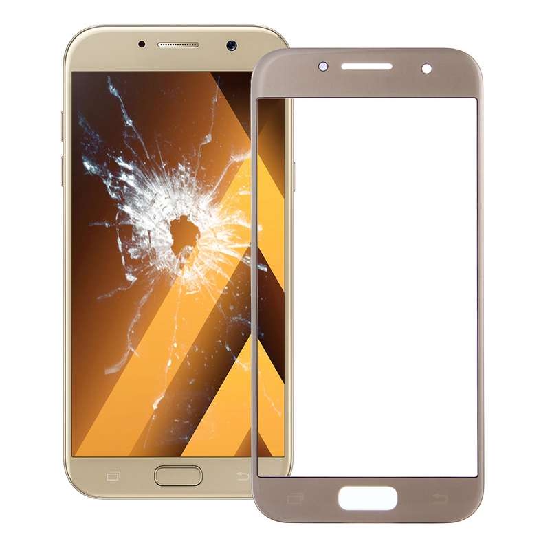 For Galaxy A7 (2017) / A720 Front Screen Outer Glass Lens (Black)