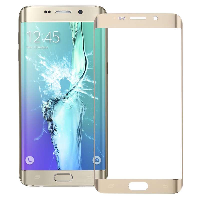 For Galaxy S6 Edge+ / G928 Front Screen Outer Glass Lens (Gold)