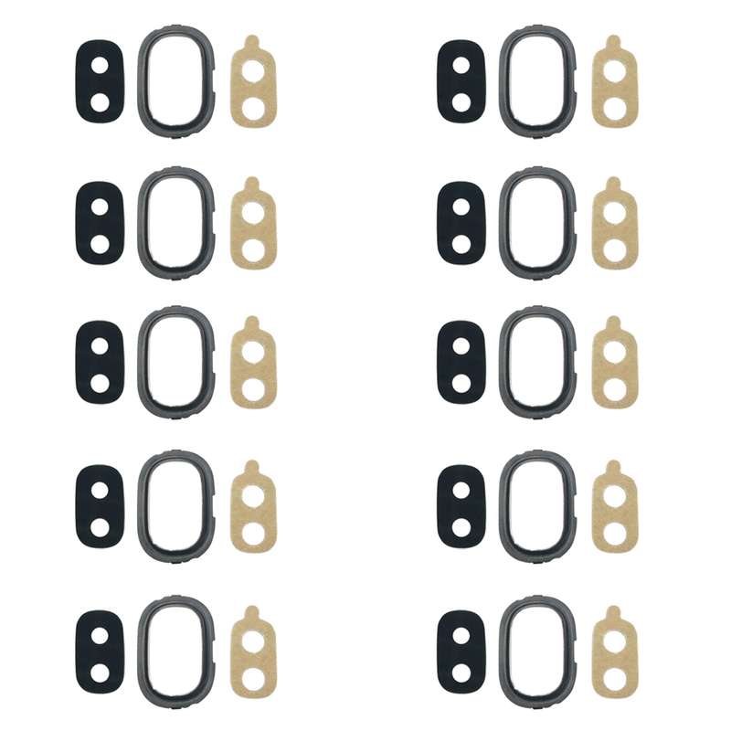 For Galaxy J4, J400F/DS, J400G/DS 10pcs Back Camera Bezel with Lens Cover & Adhesive (Black)