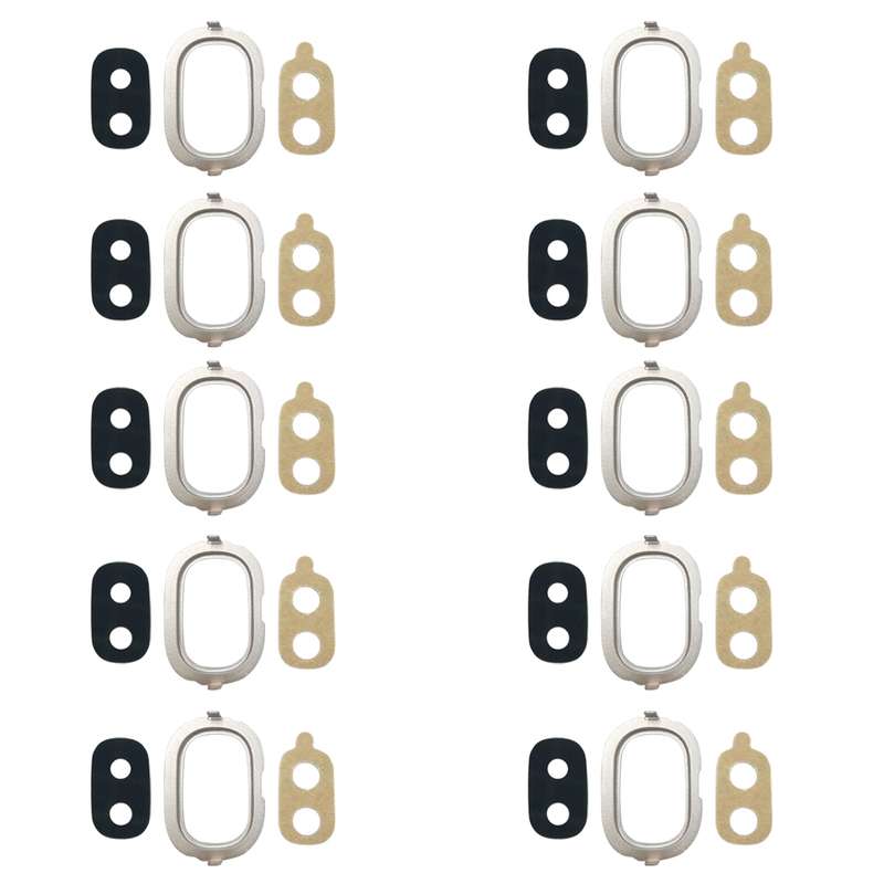 For Galaxy J4, J400F/DS, J400G/DS 10pcs Back Camera Bezel with Lens Cover & Adhesive (Black)