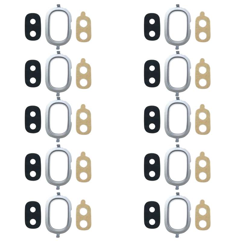 For Galaxy J4, J400F/DS, J400G/DS 10pcs Back Camera Bezel with Lens Cover & Adhesive (Black)
