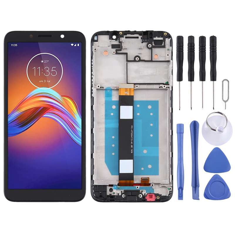 TFT LCD Screen for Motorola Moto E6 Play Digitizer Full Assembly with Frame (Black)