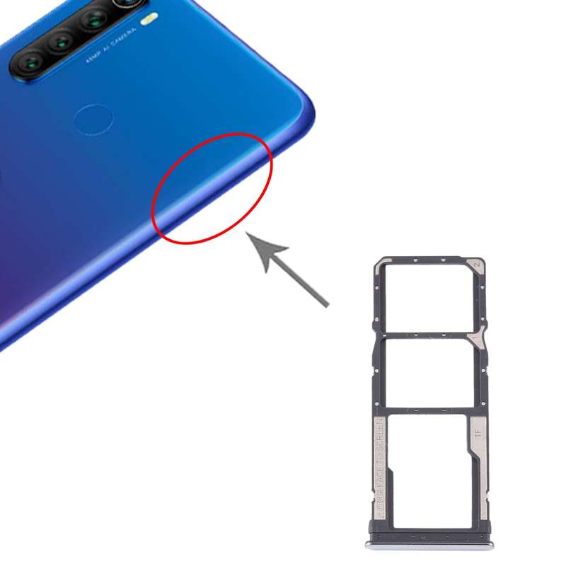 SIM Card Tray + SIM Card Tray + Micro SD Card Tray for Xiaomi Redmi Note 8T / Redmi Note 8 (Blue)