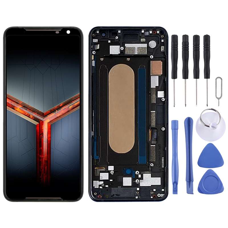 Original LCD Screen for Asus ROG Phone II ZS660KL Digitizer Full Assembly with FrameBlack)