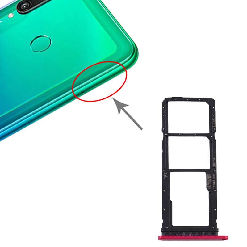 SIM Card Tray + SIM Card Tray + Micro SD Card Tray for Huawei Y7p (Black)