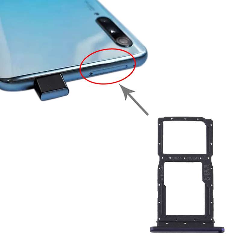 SIM Card Tray + SIM Card Tray / Micro SD Card Tray for Huawei Y9s 2020 (Black)