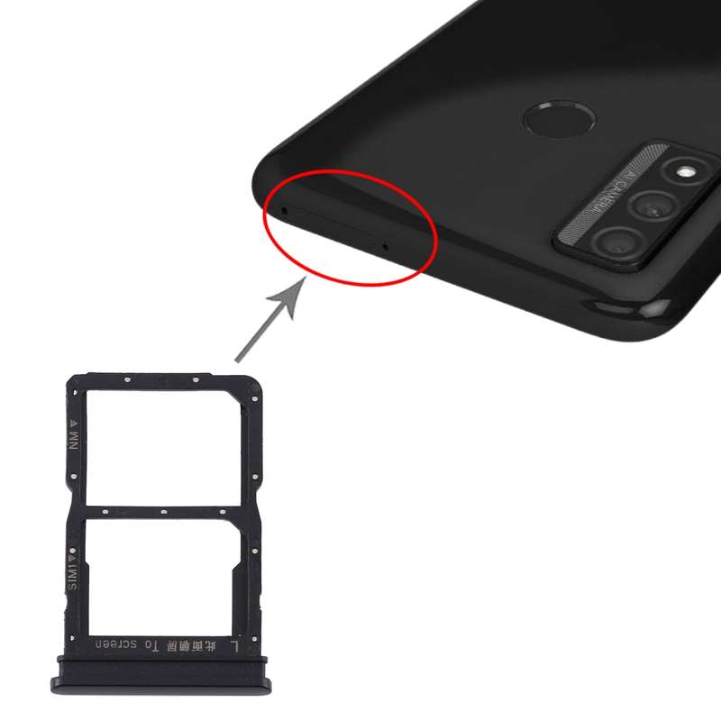 SIM Card Tray + NM Card Tray for Huawei P Smart 2020 (Black)