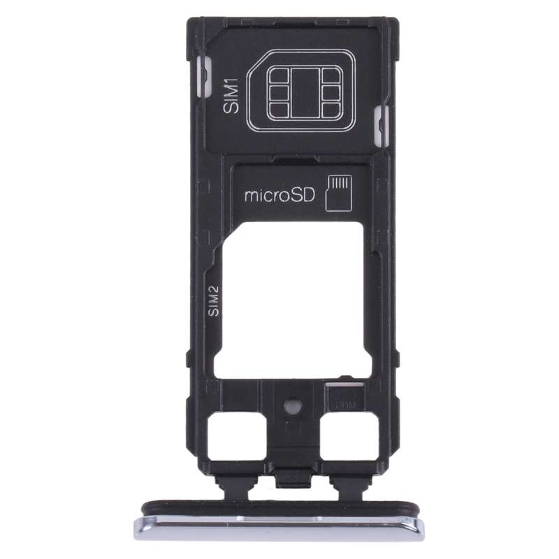 SIM Card Tray + SIM Card Tray / Micro SD Card Tray for Sony Xperia 1 / Xperia XZ4 (Black)