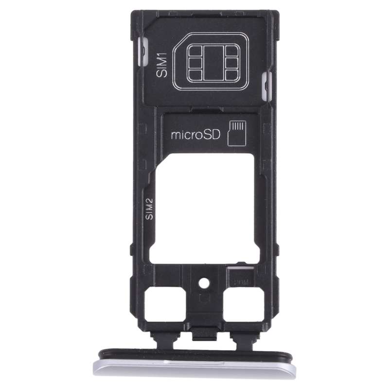 SIM Card Tray + SIM Card Tray / Micro SD Card Tray for Sony Xperia 1 / Xperia XZ4 (Black)