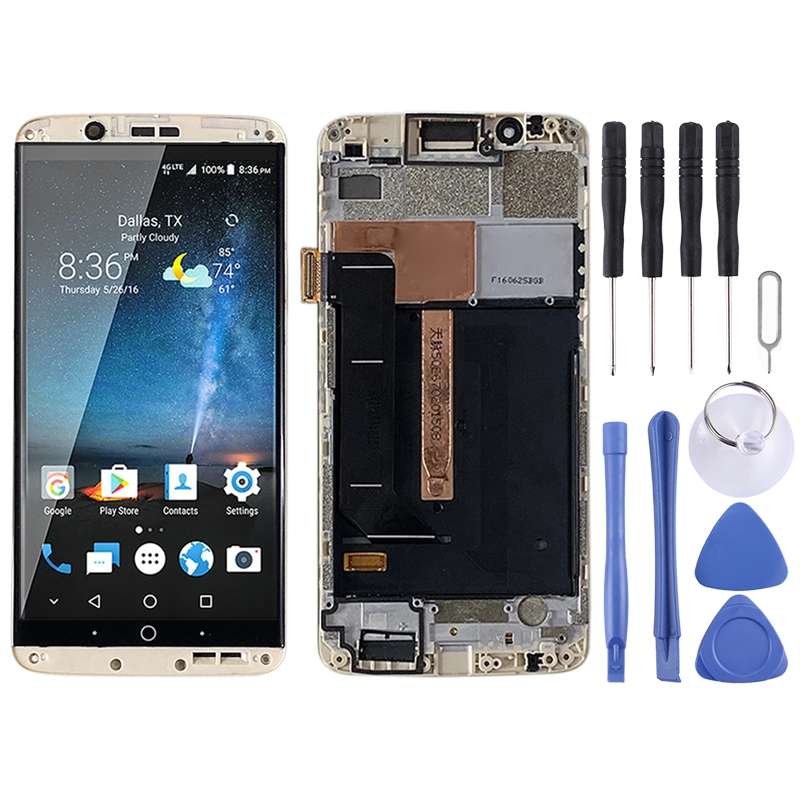Original AMOLED LCD Screen for ZTE Axon 7 A2017 A2017U A2017G Digitizer Full Assembly With Frame (Gr