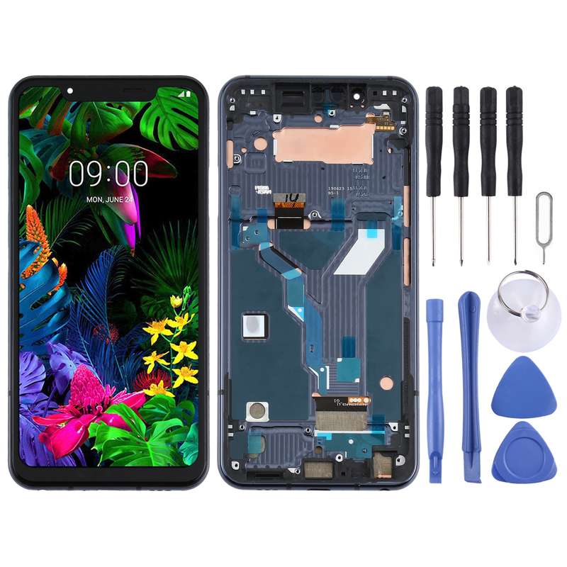 LCD Screen for LG G8s ThinQ LMG810, LM-G810, LMG810EAW with Digitizer Full Assembly With Frame (Blac