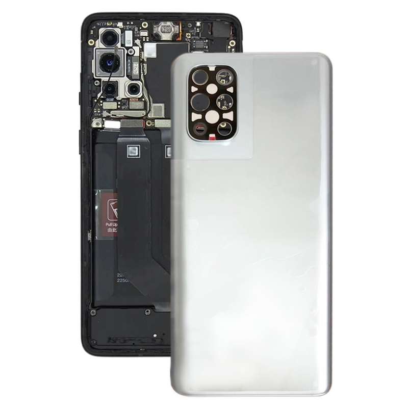 For OnePlus 8T+ 5G Battery Back Cover with Camera Lens Cover (Silver)