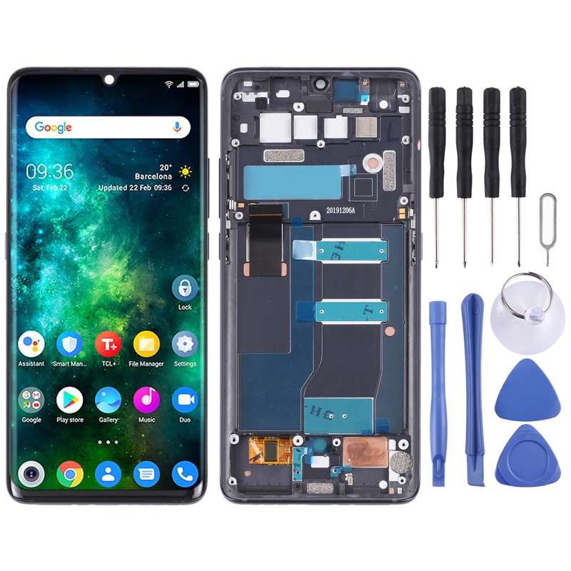 Original LCD Screen for TCL 10 Pro Digitizer Full Assembly with Frame (Green)