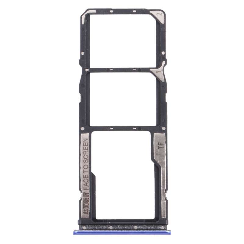SIM Card Tray + SIM Card Tray + Micro SD Card Tray for Xiaomi Poco M3 M2010J19CG M2010J19CI (Blue)