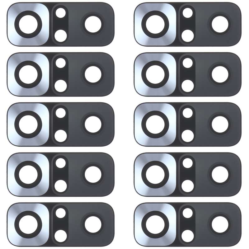 10 PCS Back Camera Lens for Xiaomi Redmi Note 10 4G M2101K7AI M2101K7AG(Silver)