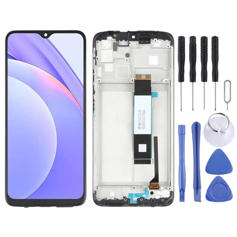 LCD Screen and Digitizer Full Assembly with Frame for Xiaomi Redmi Note 9 4G / Poco M3 / Redmi 9 Pow