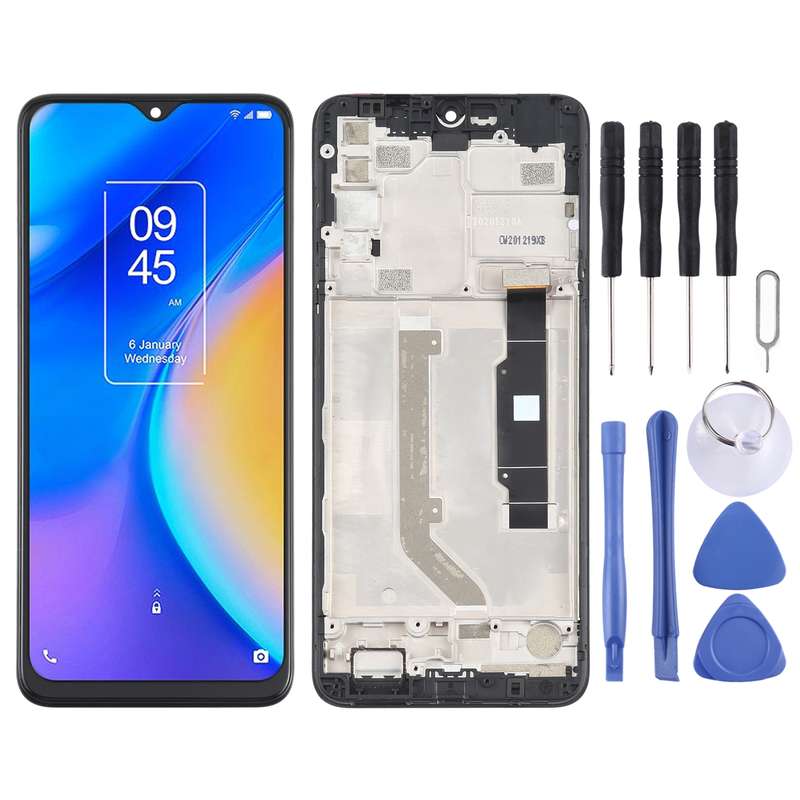TFT LCD Screen for TCL 20 SE T761H Digitizer Full Assembly with Frame (Black)