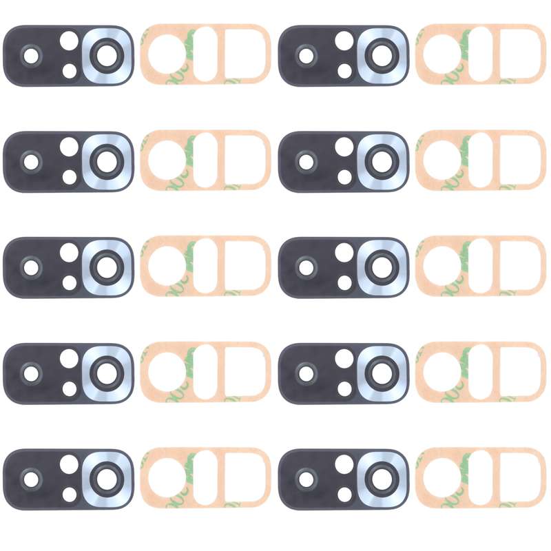 10 PCS Back Camera Lens for Xiaomi Redmi Note 10S M2101K7BG M2101K7BI M2101K7BNY(Black)