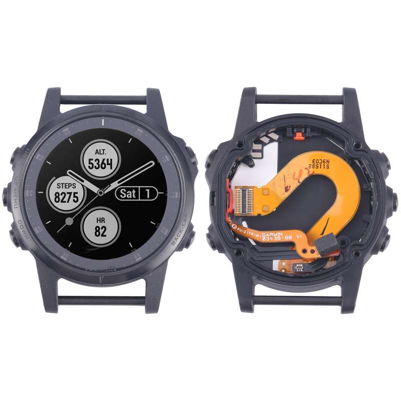 LCD Screen and Digitizer Full Assembly With Frame for Garmin Fenix 5S Plus Sapphire Version(Silver)