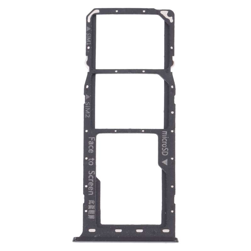 For OPPO Realme 6 Pro RMX2061, RMX2063 SIM Card Tray + SIM Card Tray + Micro SD Card Tray (Black)