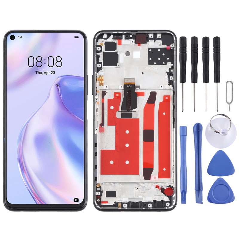 Original LCD Screen for Huawei P40 Lite 5G Digitizer Full Assembly With Frame(Black)