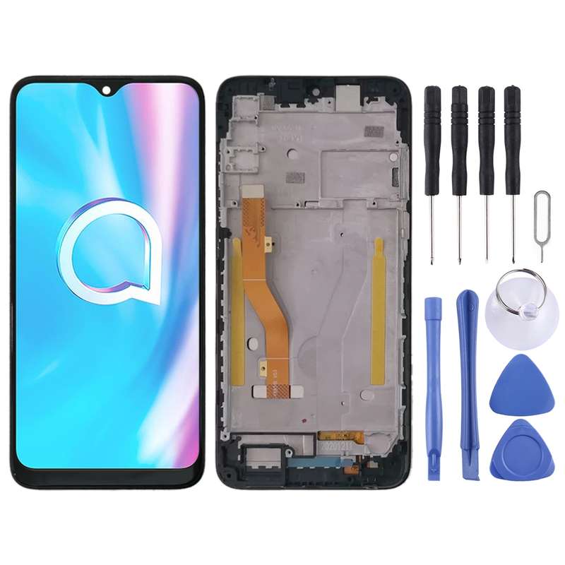 LCD Screen and Digitizer Full Assembly With Frame for Alcatel 1SE 2020 OT5030 5030 5030D 5030F(Black
