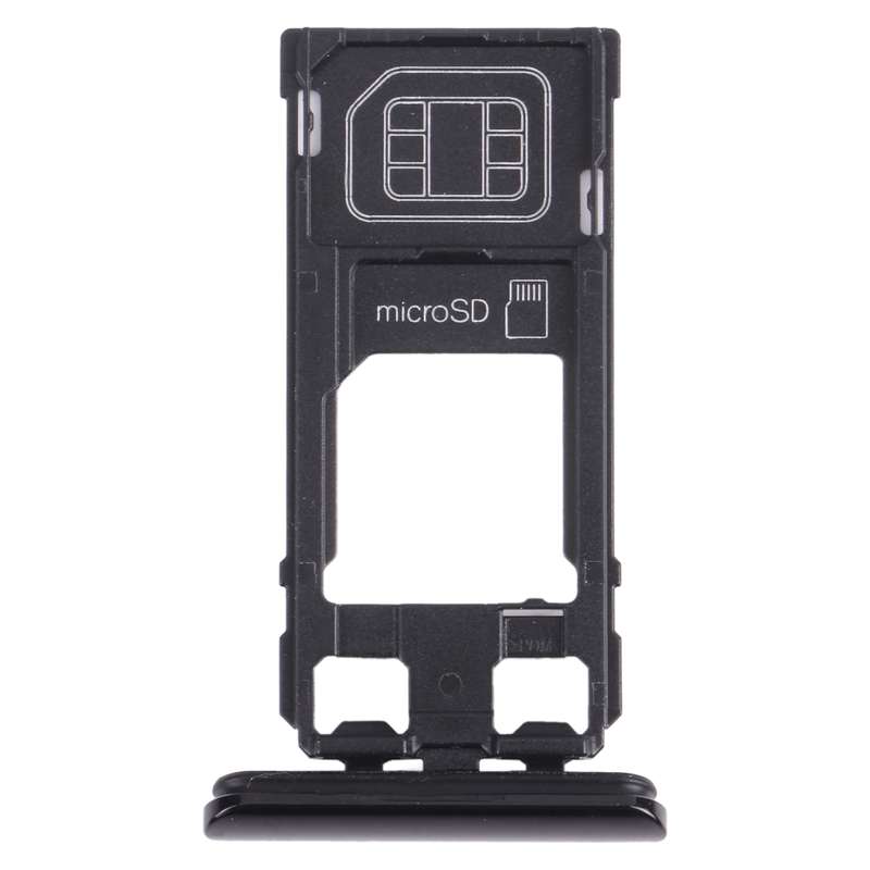 SIM Card Tray + Micro SD Card Tray for Sony Xperia 1 / Xperia XZ4 (Black)