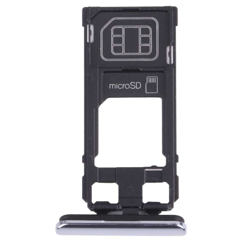 SIM Card Tray + Micro SD Card Tray for Sony Xperia 1 / Xperia XZ4 (Black)