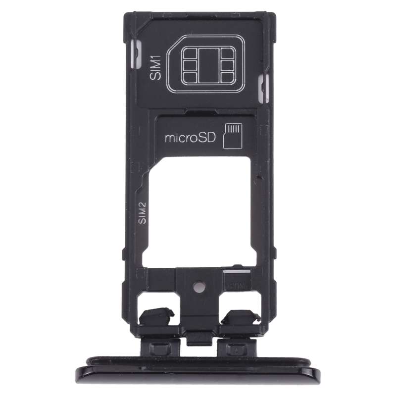 SIM Card Tray + SIM Card Tray / Micro SD Card Tray for Sony Xperia 5 (Black)