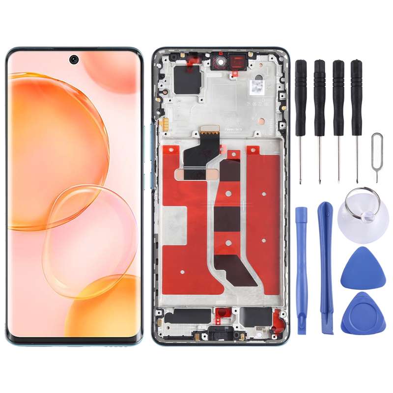 Original OLED LCD Screen for Honor 50 Digitizer Full Assembly with Frame(Black)