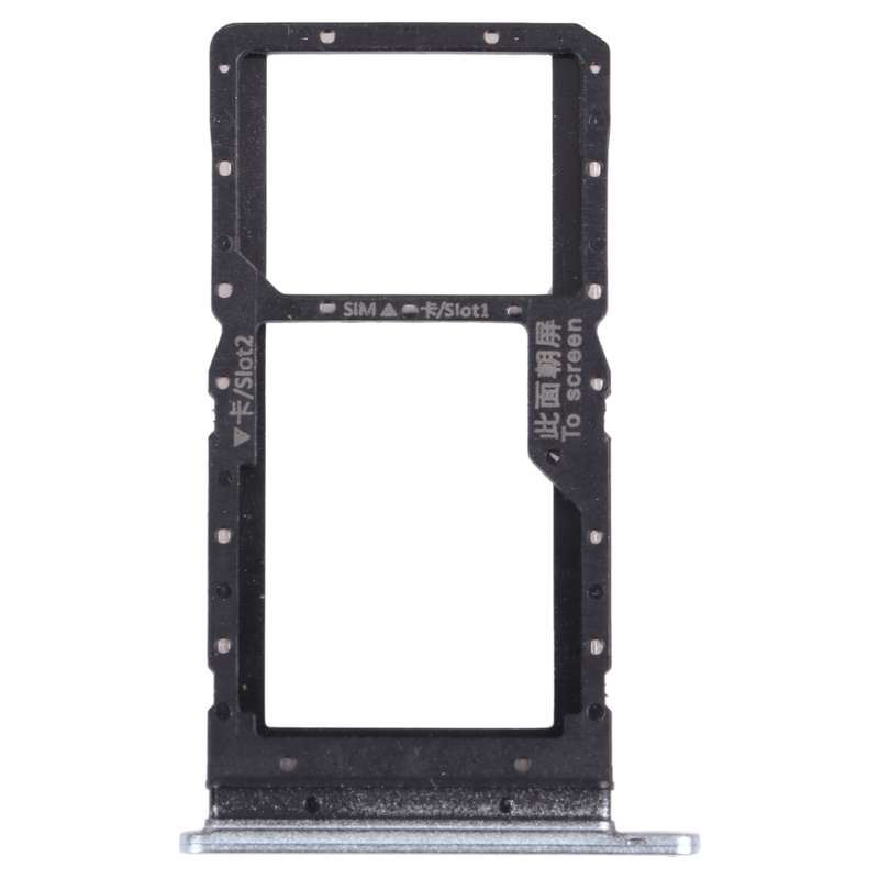SIM Card Tray + SIM Card Tray / Micro SD Card Tray for Honor play 5T (Black)