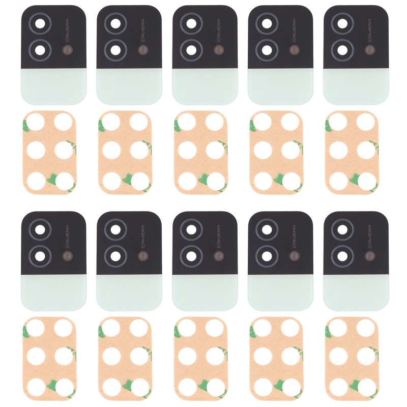 For OPPO Realme Narzo 50i RMX3235 10pcs Back Camera Lens (Black)