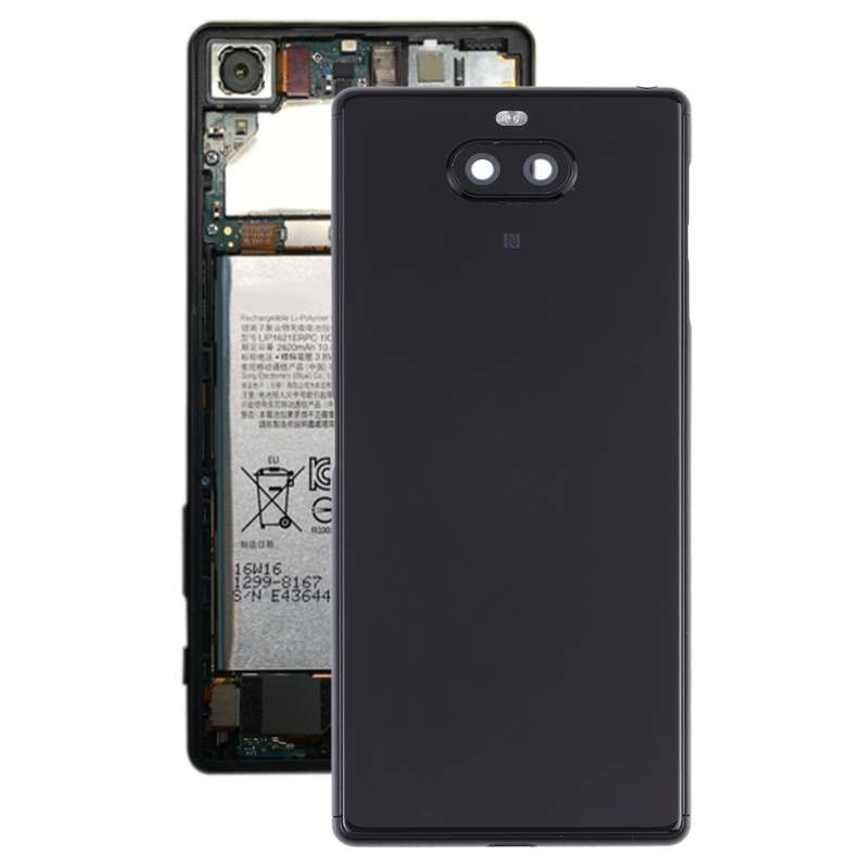 For Sony Xperia 8 Battery Back Cover with Middle Frame & Camera Lens Cover(Black)