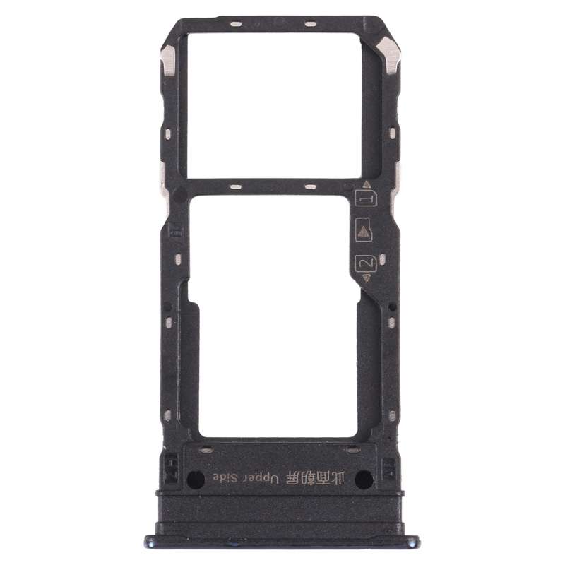 For vivo Y76s V2156A SIM Card Tray + SIM Card Tray / Micro SD Card Tray (Black)