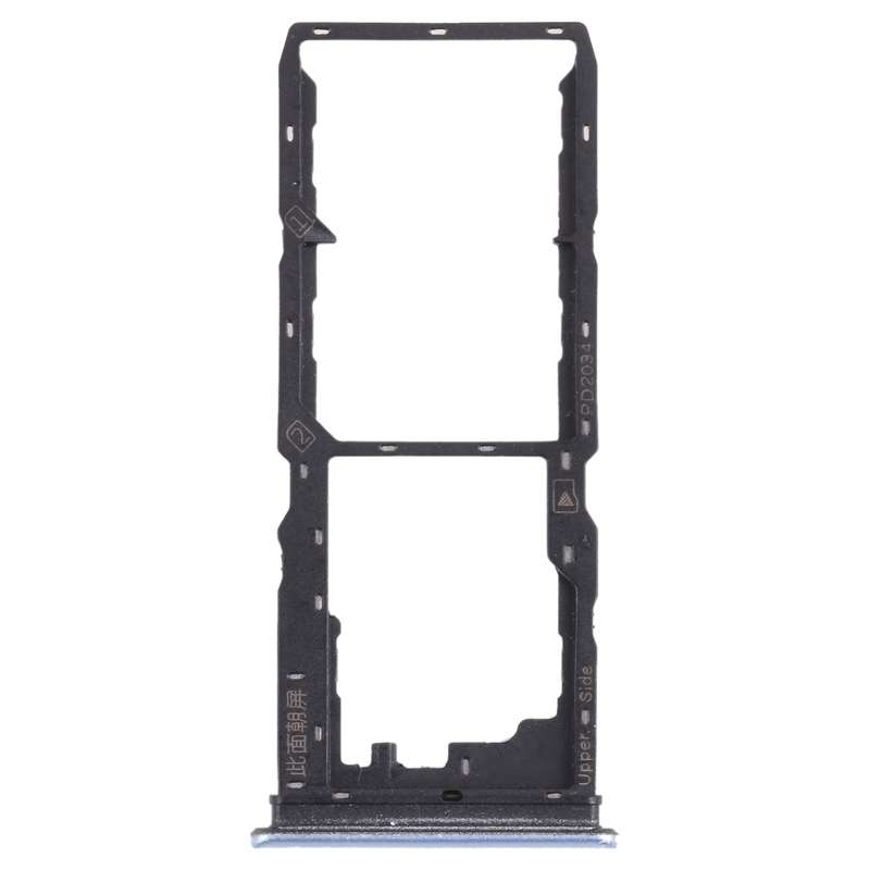 For vivo Y30 Standard / Y12s SIM Card Tray + SIM Card Tray + Micro SD Card Tray (Black)