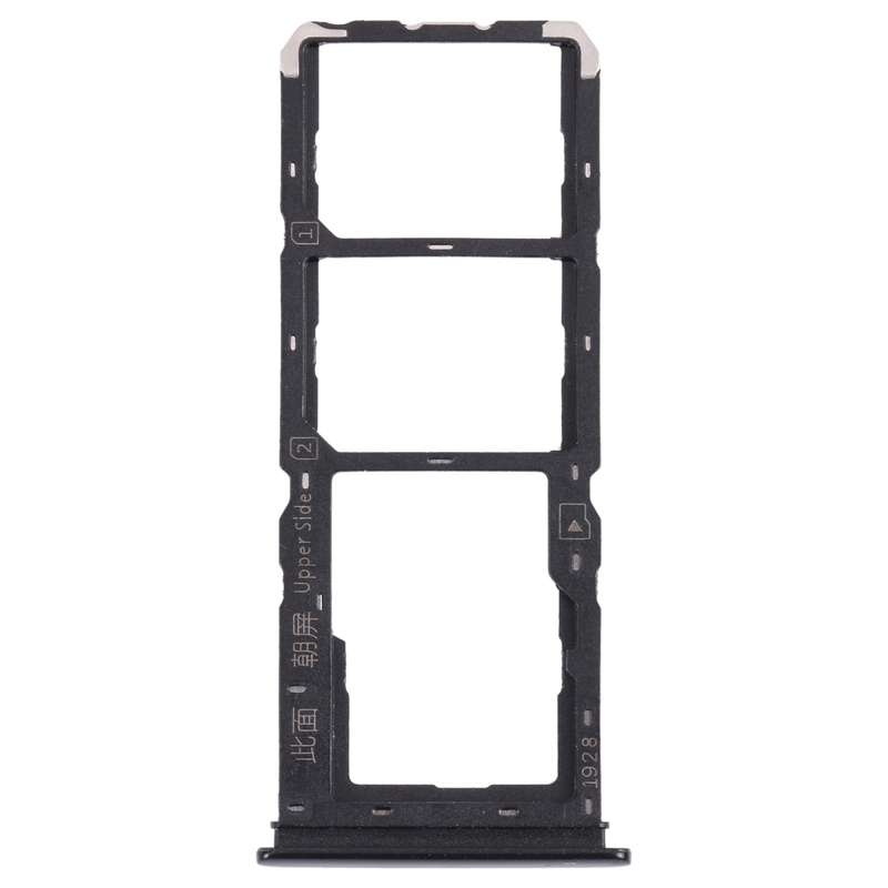For vivo Y11s V2028 SIM Card Tray + SIM Card Tray + Micro SD Card Tray (Black)