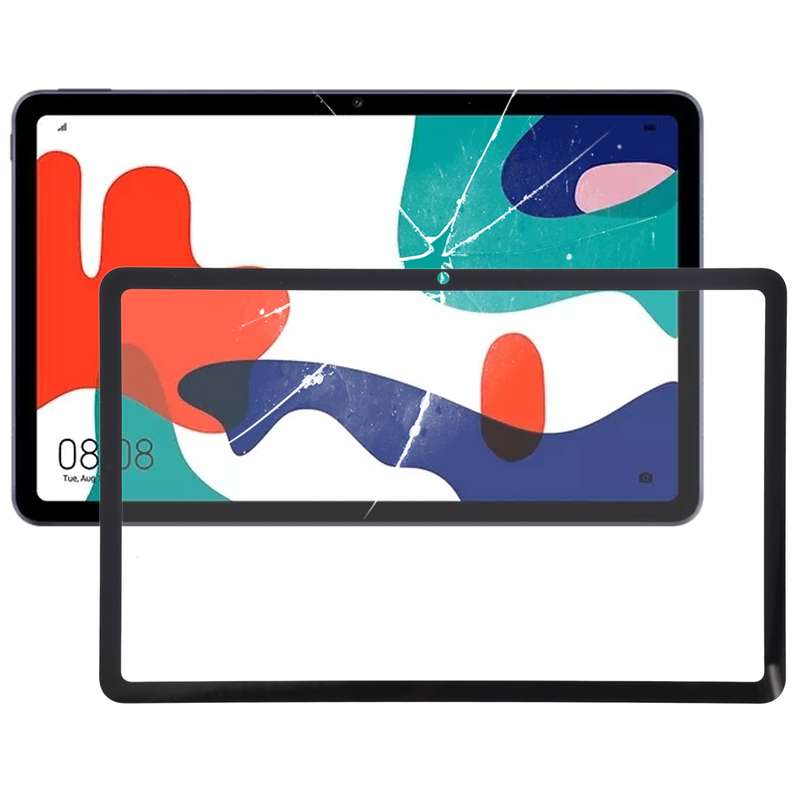 For Huawei MatePad 5G BAH3-AN10 Front Screen Outer Glass Lens (Black)