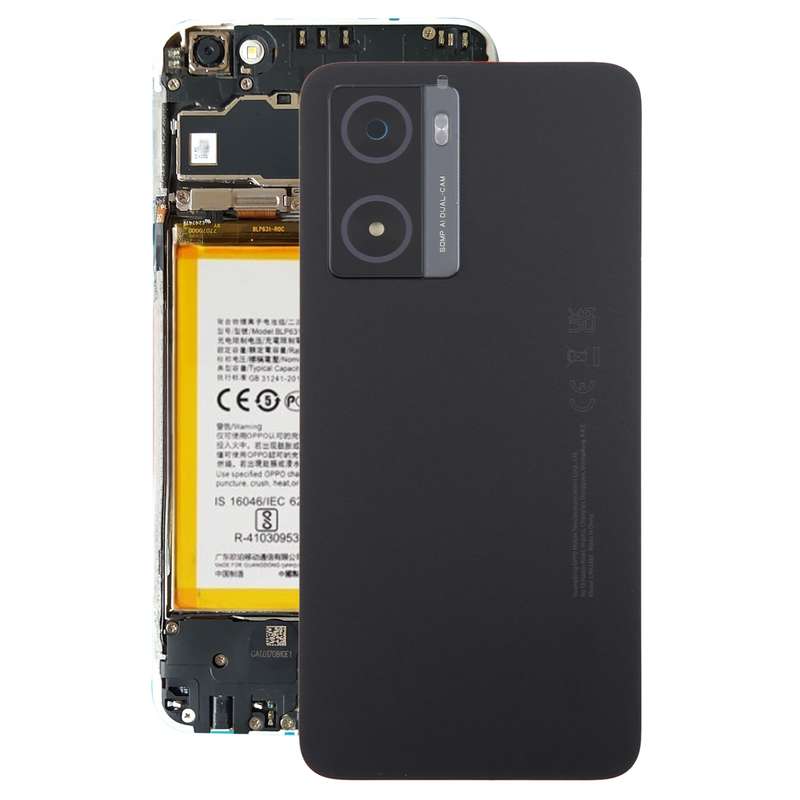 For OPPO A77s Original Battery Back Cover with Camera Lens Cover(Black)