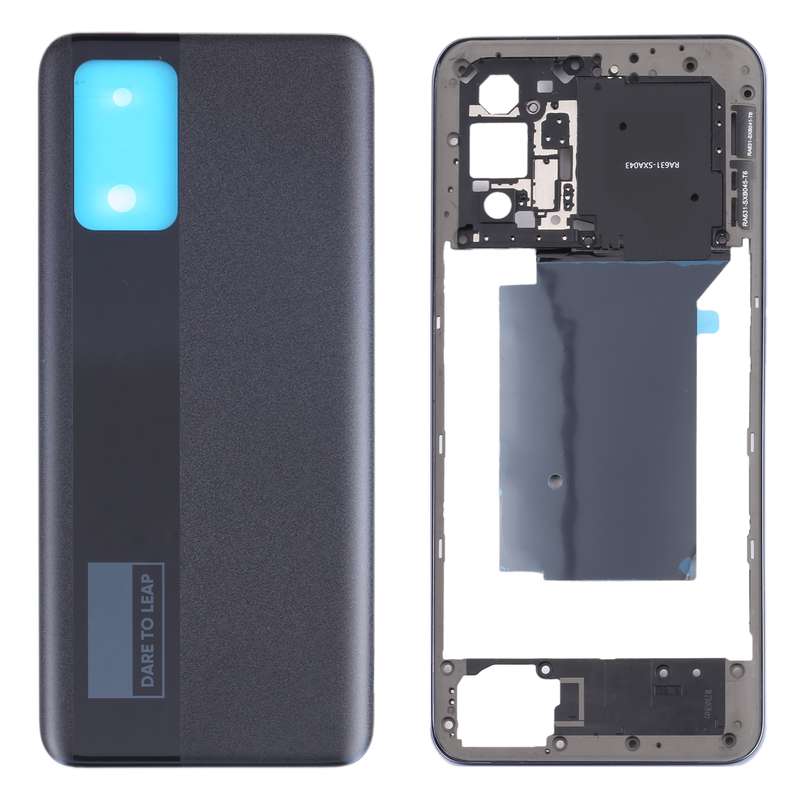 For OPPO Realme GT Neo RMX3031 Middle Frame Bezel Plate + Battery Back Cover (Silver)