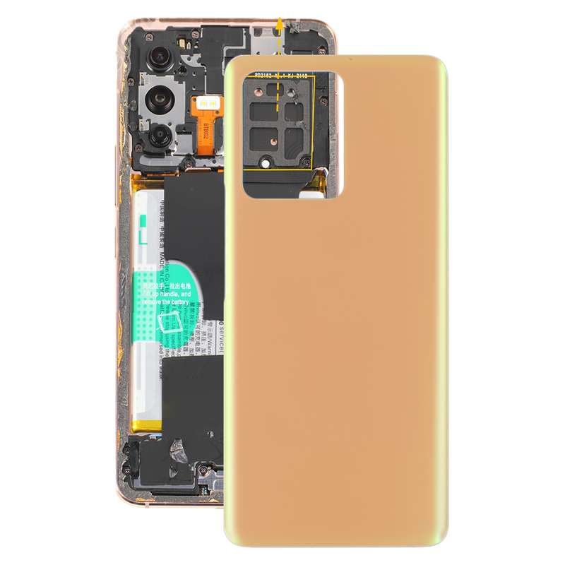 For vivo S12 Pro / V23 Pro V2163A V2132 Glass Battery Back Cover (Yellow)