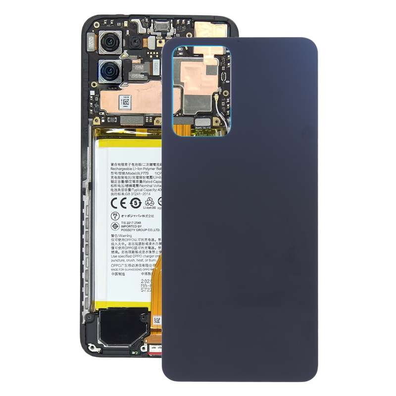For OPPO Reno7 5G China Glass Battery Back Cover (Black)