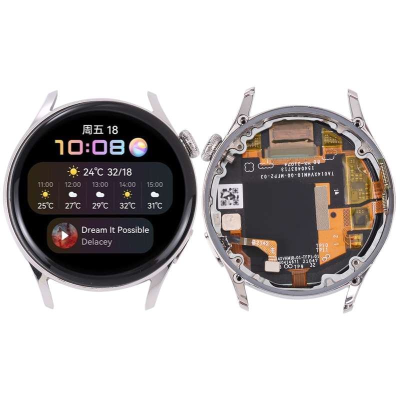 Original LCD Screen and Digitizer Full Assembly With Frame for Huawei Watch 3(Black)