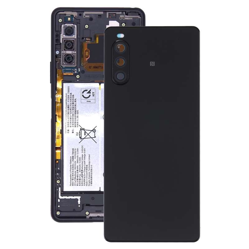 Original Battery Back Cover with Fingerprint for Sony Xperia 10 II(Black)