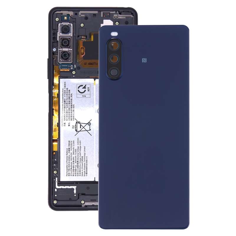 Original Battery Back Cover with Fingerprint for Sony Xperia 10 II(Black)