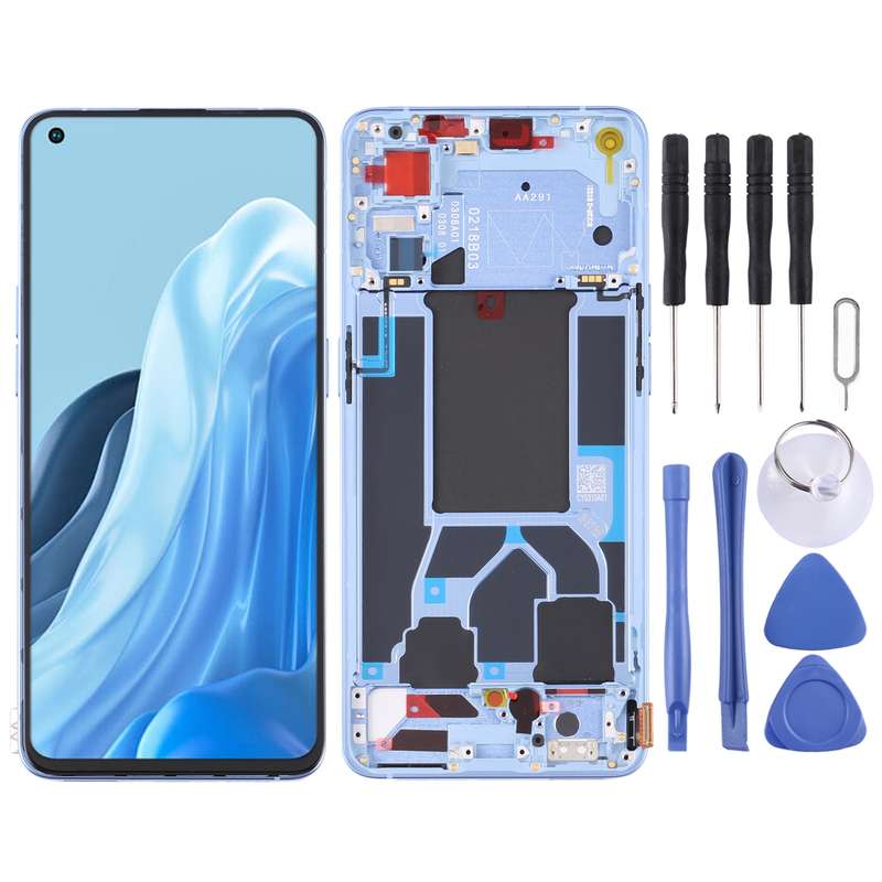 Original LCD Screen For OPPO Reno7 5G China PFJM10 Digitizer Full Assembly with Frame (Black)