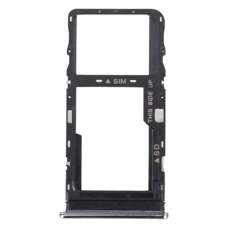 Original SIM Card Tray + Micro SD Card Tray for TCL 10L/10 Lite T770H T770B(Silver)